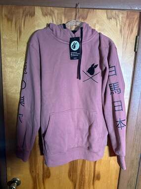 The Rabbit Hole Tattoo Mauve Bosozoku Bunny Japanese Kanji Pullover Hoodie